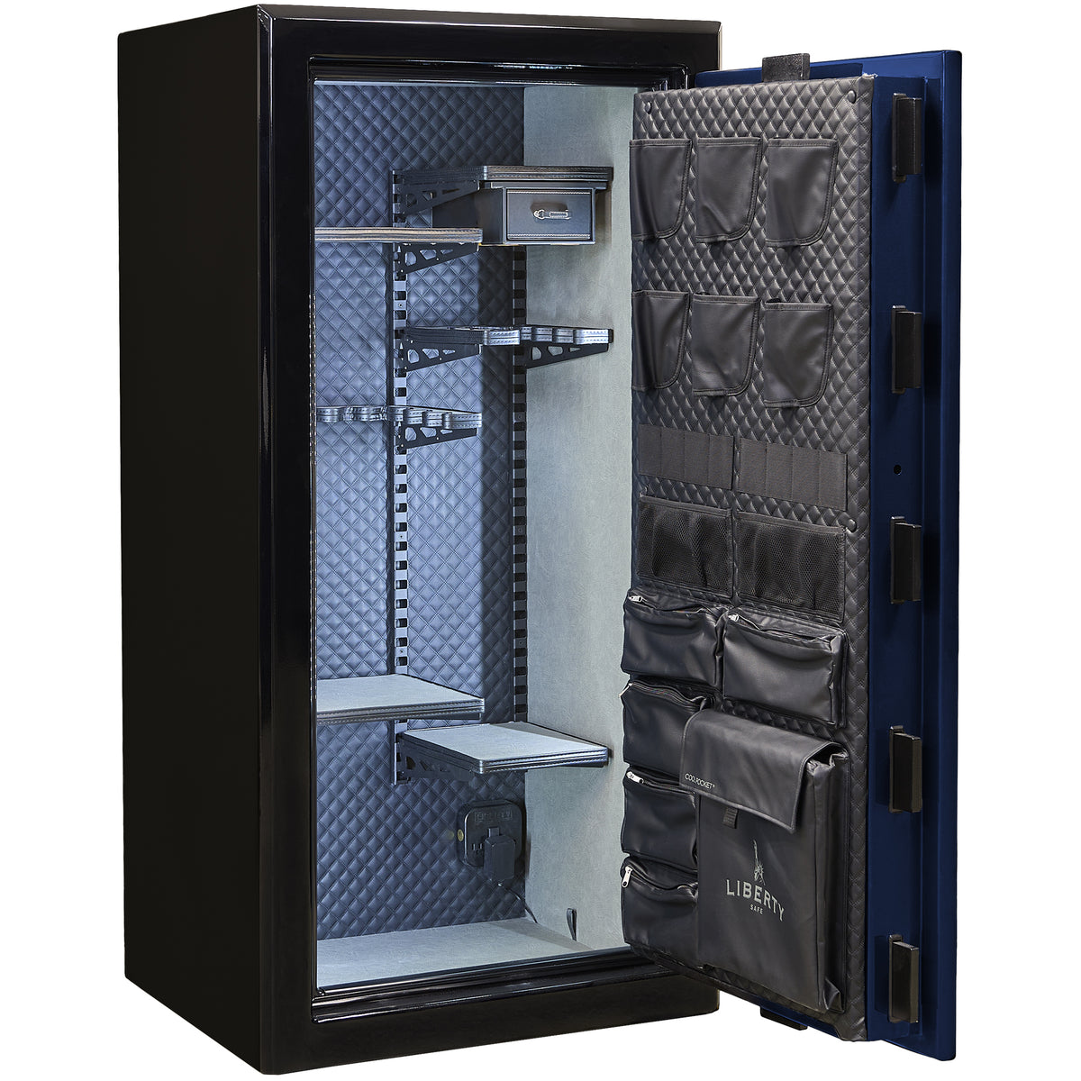 Presidential Series | Level 10 Security | 2.5 Hours Fire Protection | 25 | Dimensions: 60"(H) x 30"(W) x 24.75"(D*) | Blue Gloss | Mechanical Lock - Open