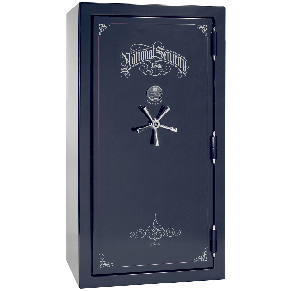 Classic Plus | 40 | Level 7 Security | 110 Minute Fire Protection | Blue Gloss | Chrome Electronic Lock | 65.5&quot;(H) x 36&quot;(W) x 32&quot;(D)