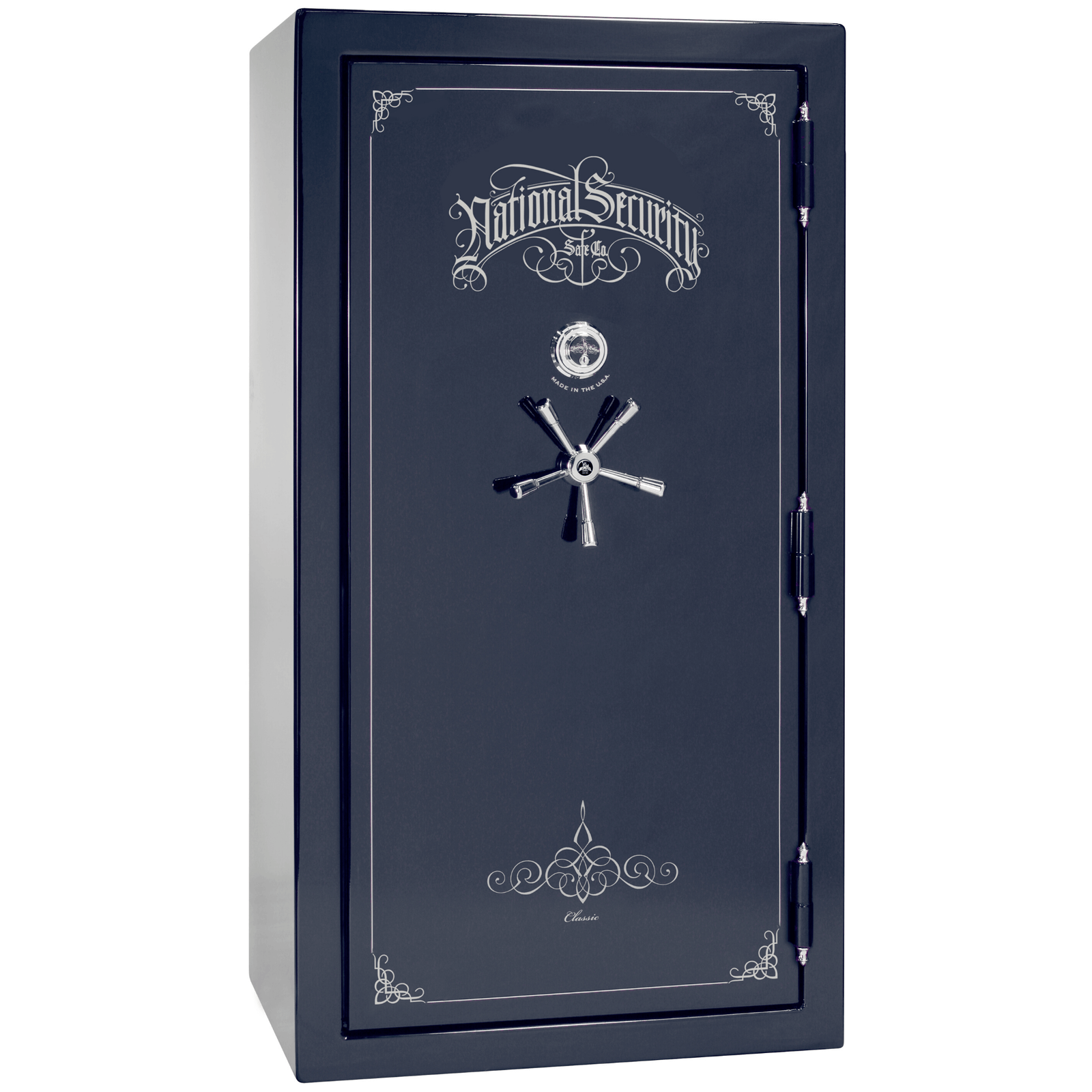 Classic Plus | 40 | Level 7 Security | 110 Minute Fire Protection | Blue Gloss | Chrome Mechanical Lock | 65.5"(H) x 36"(W) x 32"(D)