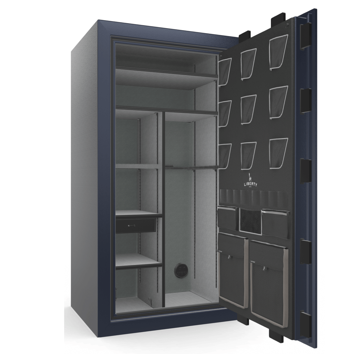 Classic Plus | 40 | Level 7 Security | 110 Minute Fire Protection | Blue Gloss | Chrome Electronic Lock | 65.5&quot;(H) x 36&quot;(W) x 32&quot;(D)